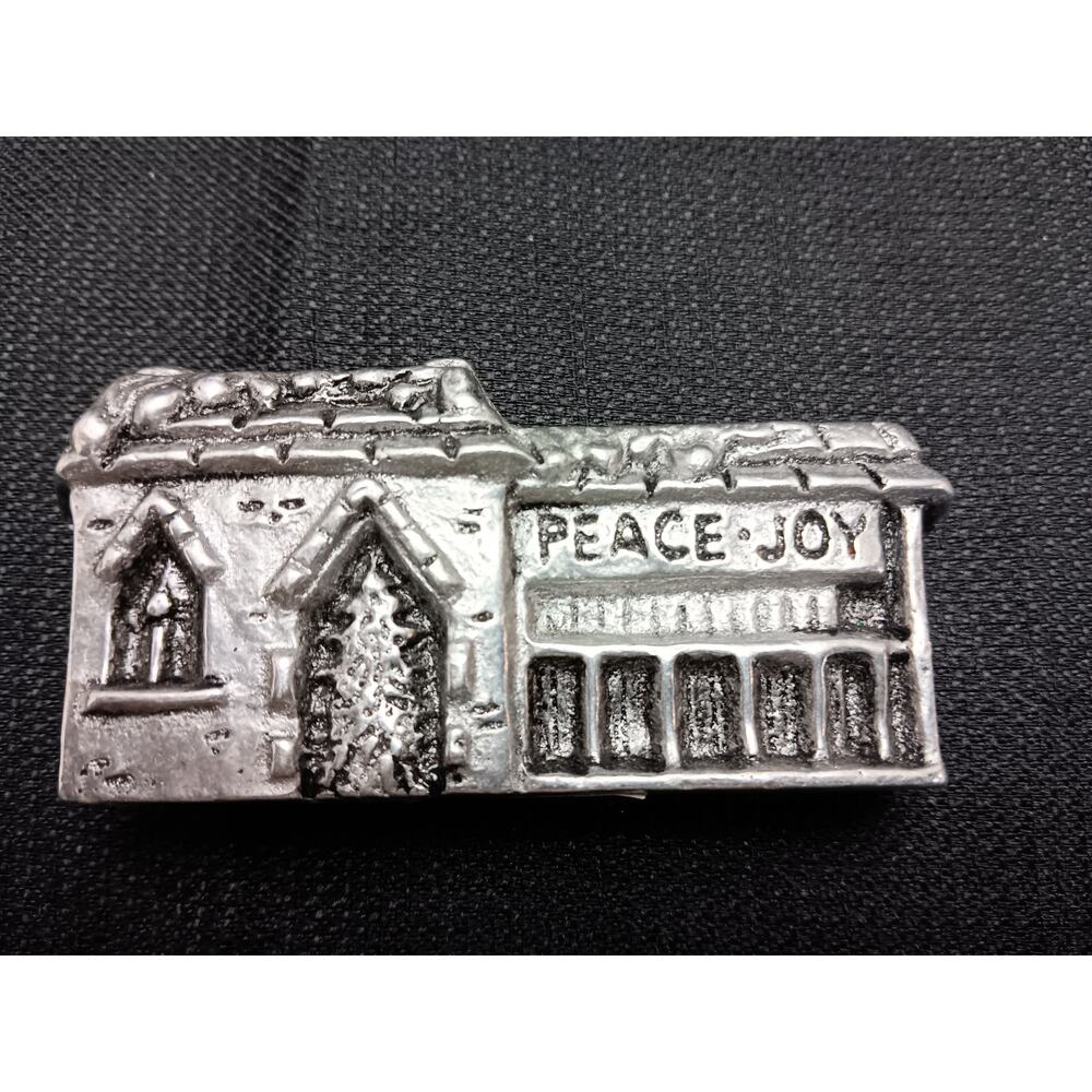 Carson Pewter Christmas Village Decor Train Station Building Figurine